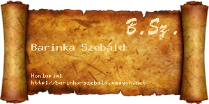 Barinka Szebáld névjegykártya